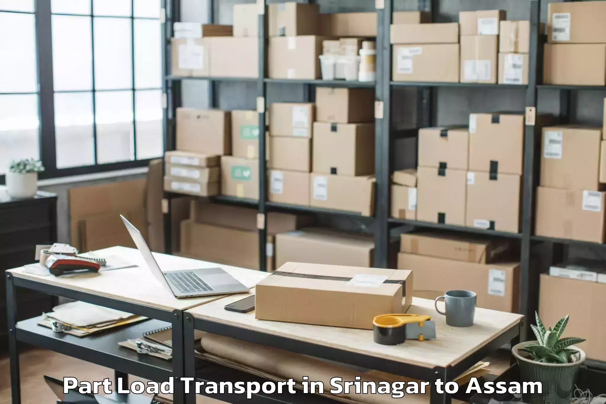 Affordable Srinagar to Kokrajhar Part Load Transport